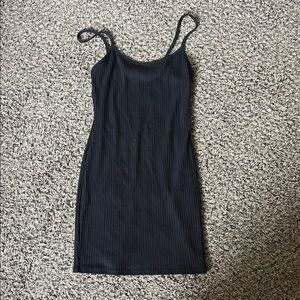 Urban Outfitters Black Ribbed Mini Dress